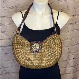 Designer woven wicker style purse